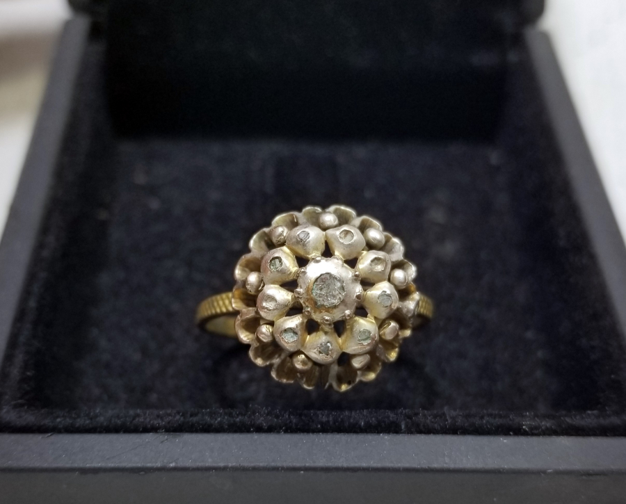 OSMANLI DÖNEMİ ELMAS TAŞLI GÜL YÜZÜK