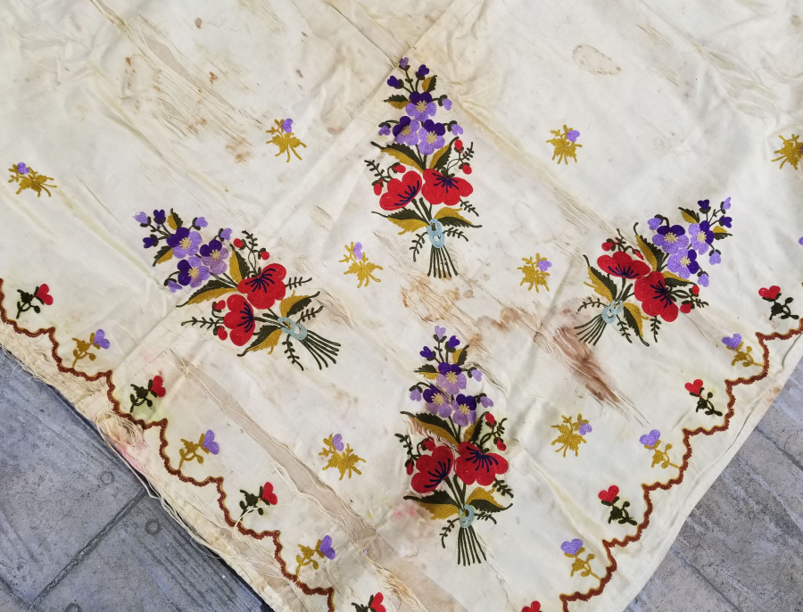 OSMANLI DÖNEMİ İPEK ATLAS GELİN HAMAM BOHÇASI