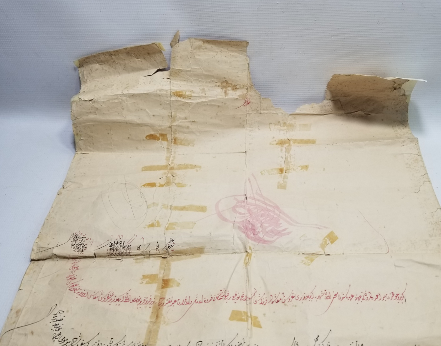 OSMANLI DÖNEMİ TUĞRASI EL ÇEKME PADİŞAH FERMANI