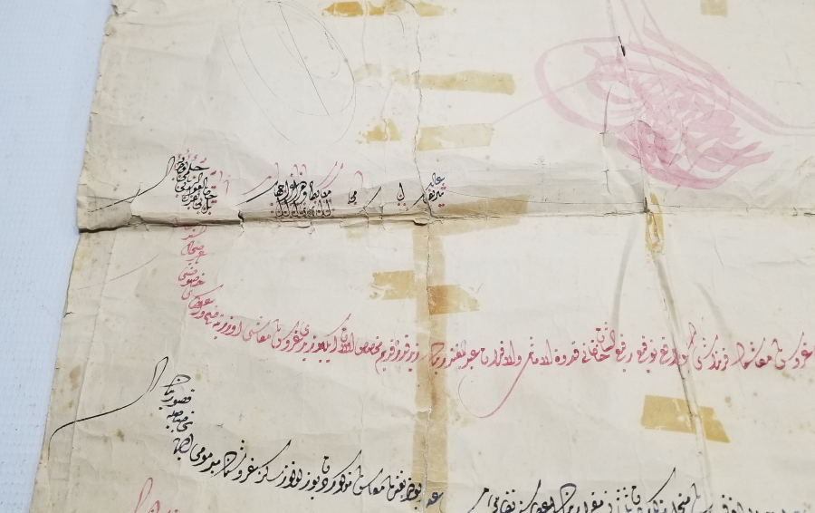 OSMANLI DÖNEMİ TUĞRASI EL ÇEKME PADİŞAH FERMANI