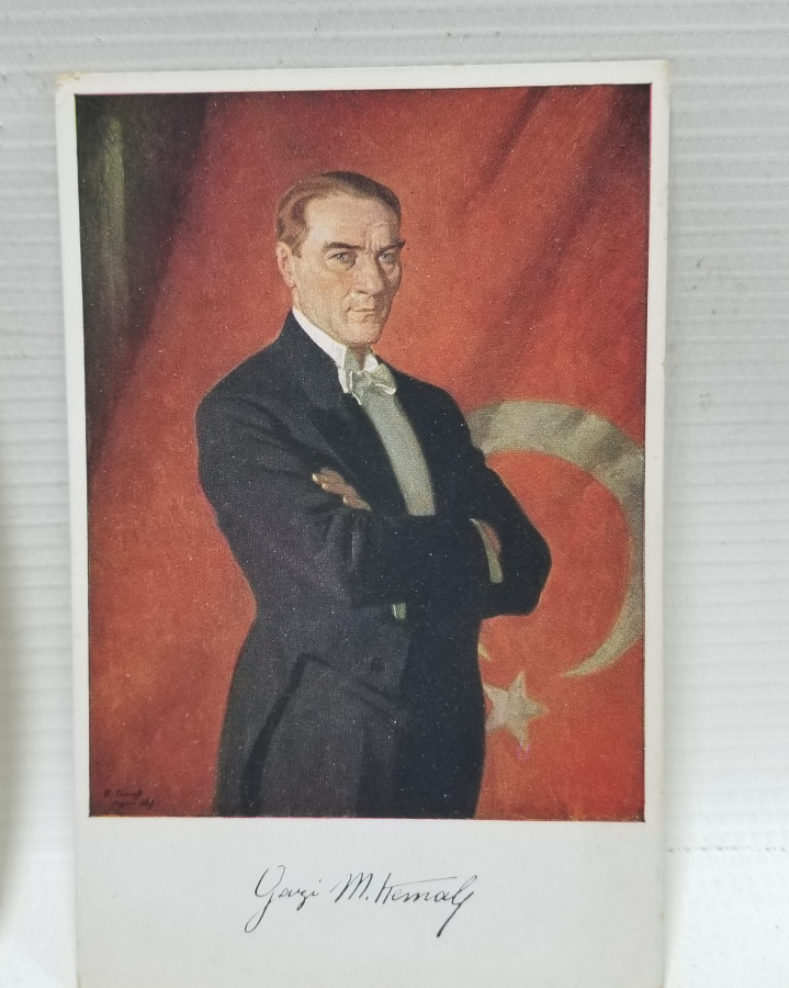 TEYYARE CEMİYETİ DAMGALI 2 ADET ATATÜRK KARTPOSTAL