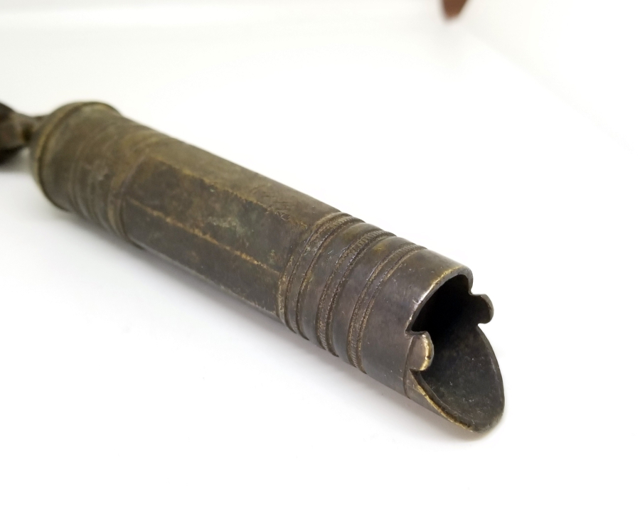 ORİJİNAL DERİ ASKISIYLA OSMANLI DÖNEMİ BARUTÖLÇER