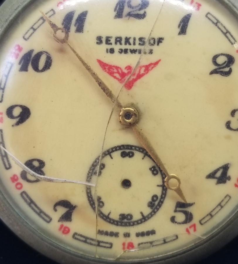 ARKASI TRENLİ SERKİSOF MARKA KURMALI CEP SAATİ