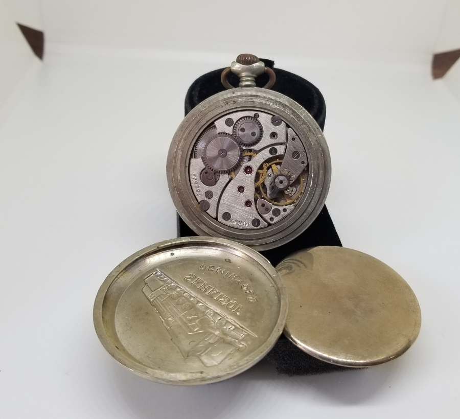 ARKASI TRENLİ SERKİSOF MARKA KURMALI CEP SAATİ