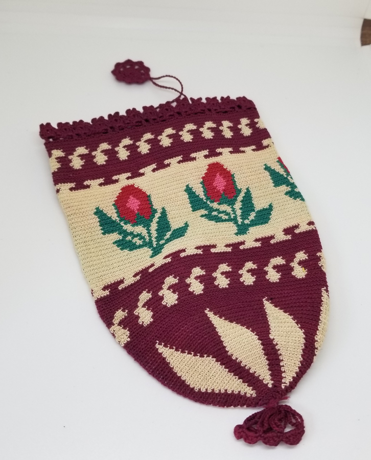 GÜMÜŞ SIRMALI VE KÖK BOYALI OSMANLI DÖNEMİ PARA KESESİ