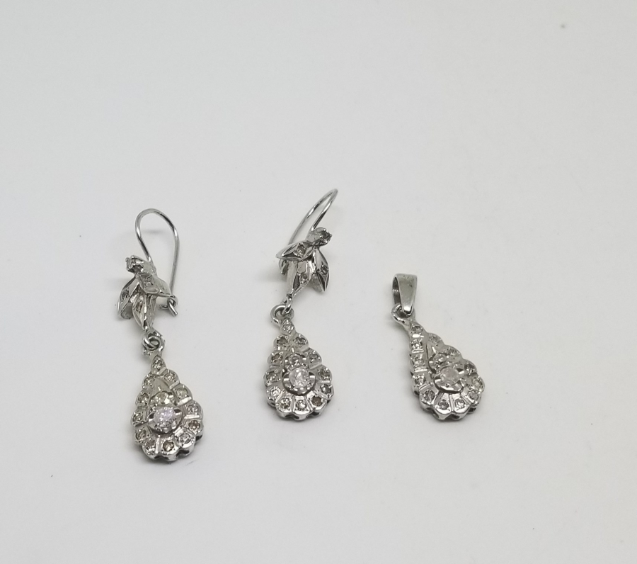 DAMLA MODEL PIRLANTA TAŞLI ÖZEL YAPIM KOLYE KÜPE TAKIMI