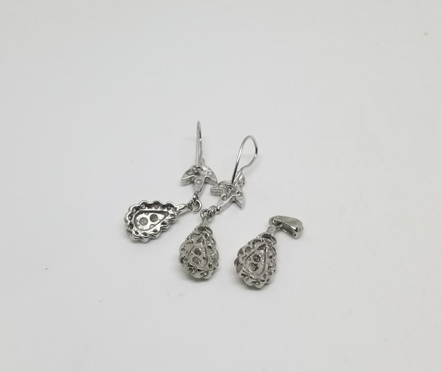 DAMLA MODEL PIRLANTA TAŞLI ÖZEL YAPIM KOLYE KÜPE TAKIMI