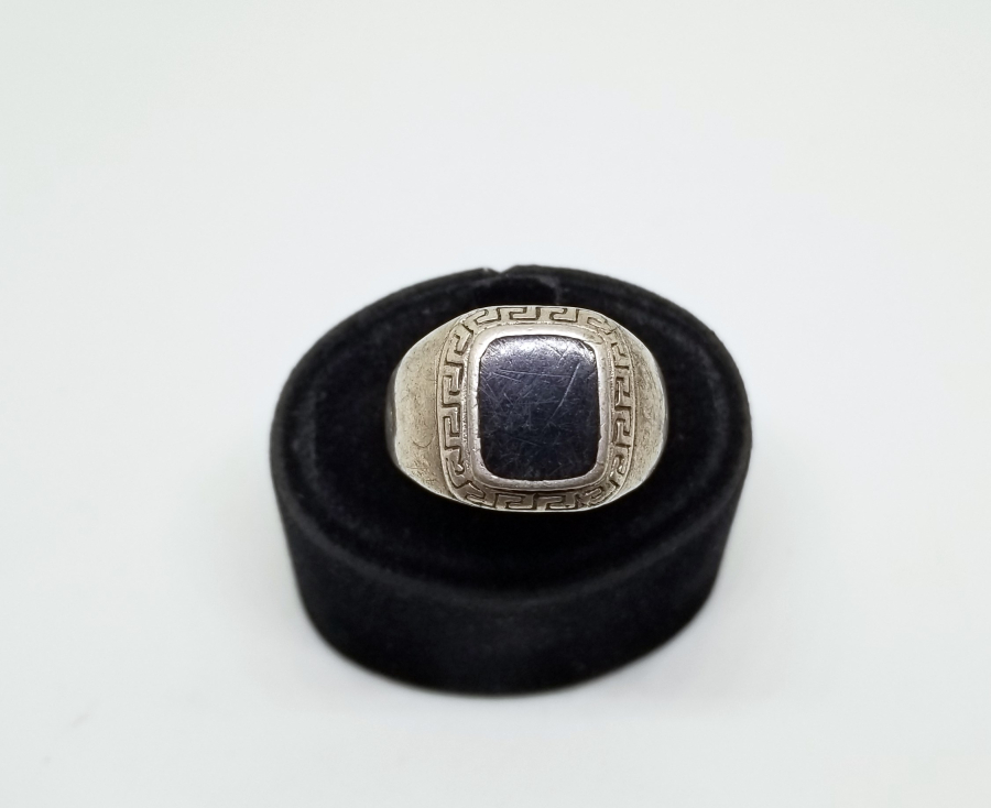 SİYAH AKİK TAŞLI ÖZEL YAPIM GÜMÜŞ YÜZÜK