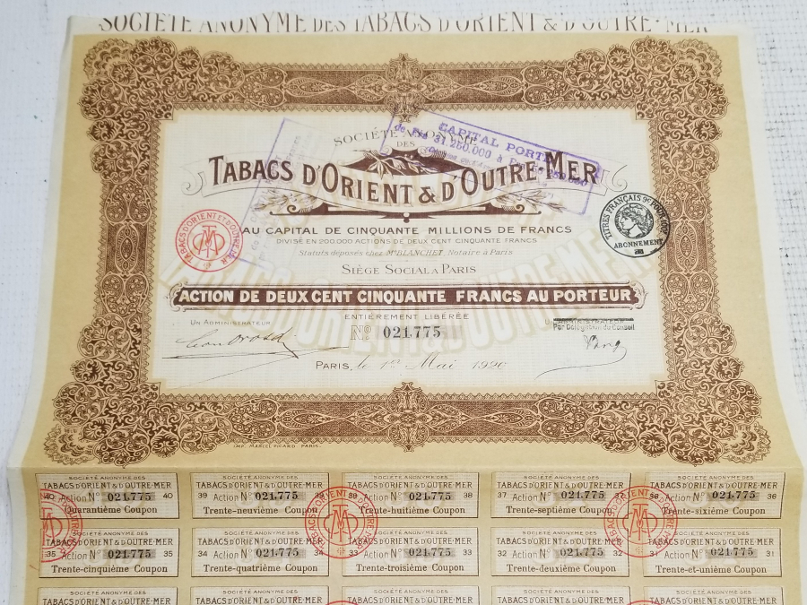 1920 YILI HİSSE SENEDİ