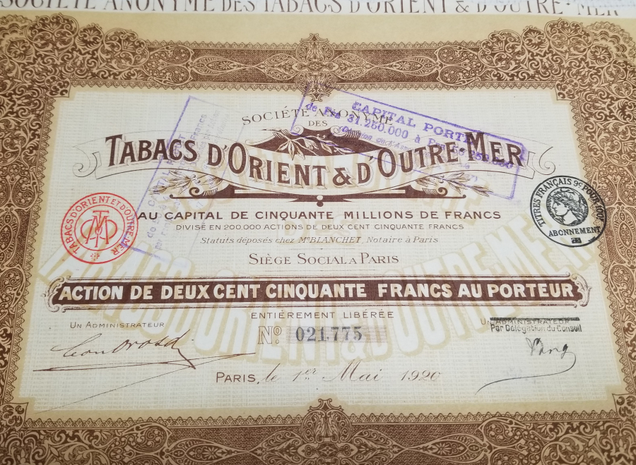 1920 YILI HİSSE SENEDİ