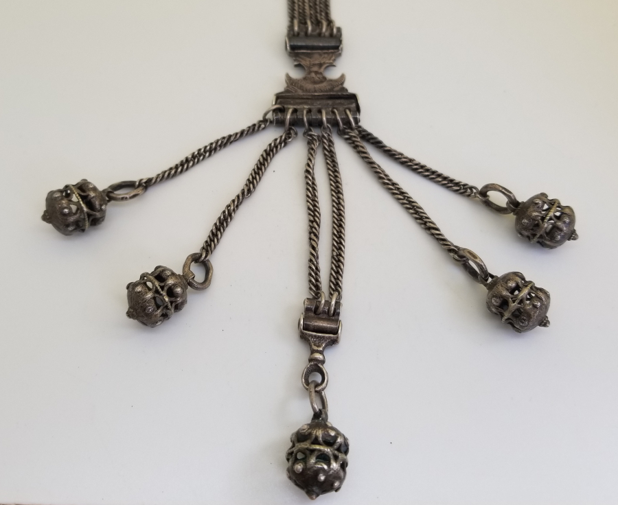 OSMANLI DÖNEMİ TUĞRALI NADİR BOYDA PRİOR CEP SAATLERİ İÇİN ÖZEL YAPILMIŞ GÜMÜŞ KÖSTEK SALLAMASI