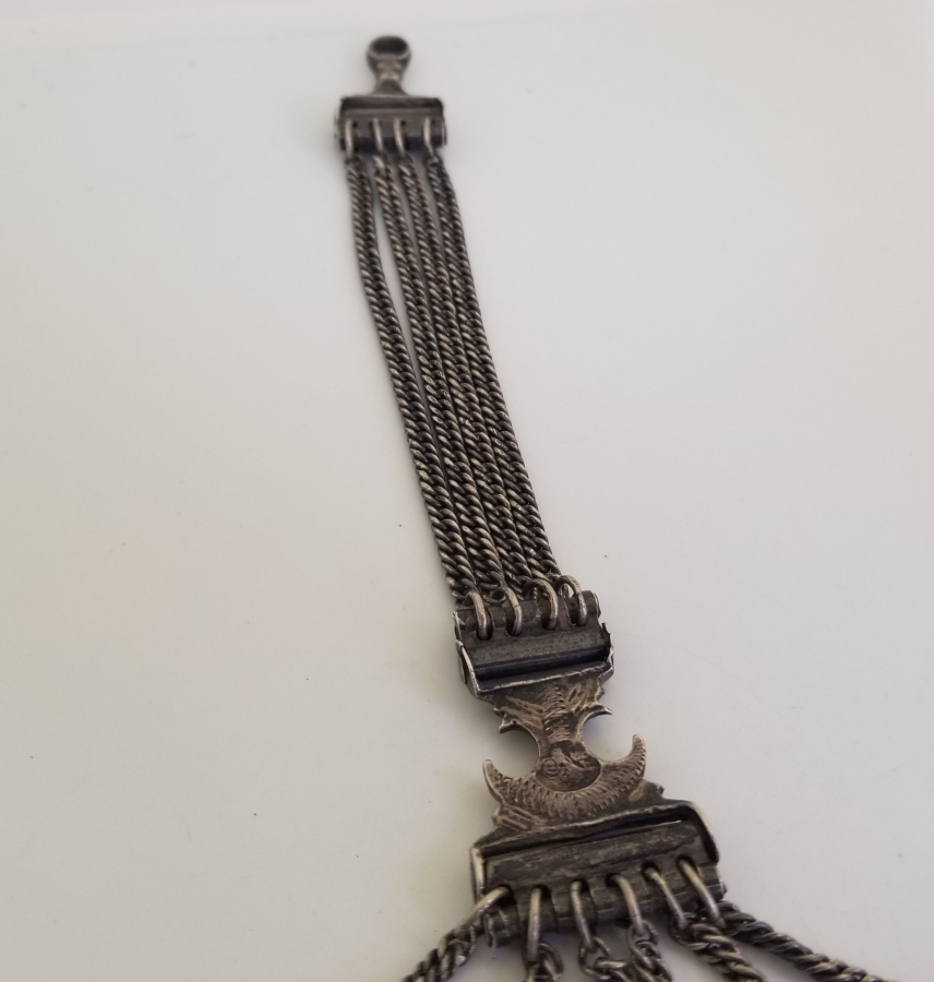 OSMANLI DÖNEMİ TUĞRALI NADİR BOYDA PRİOR CEP SAATLERİ İÇİN ÖZEL YAPILMIŞ GÜMÜŞ KÖSTEK SALLAMASI