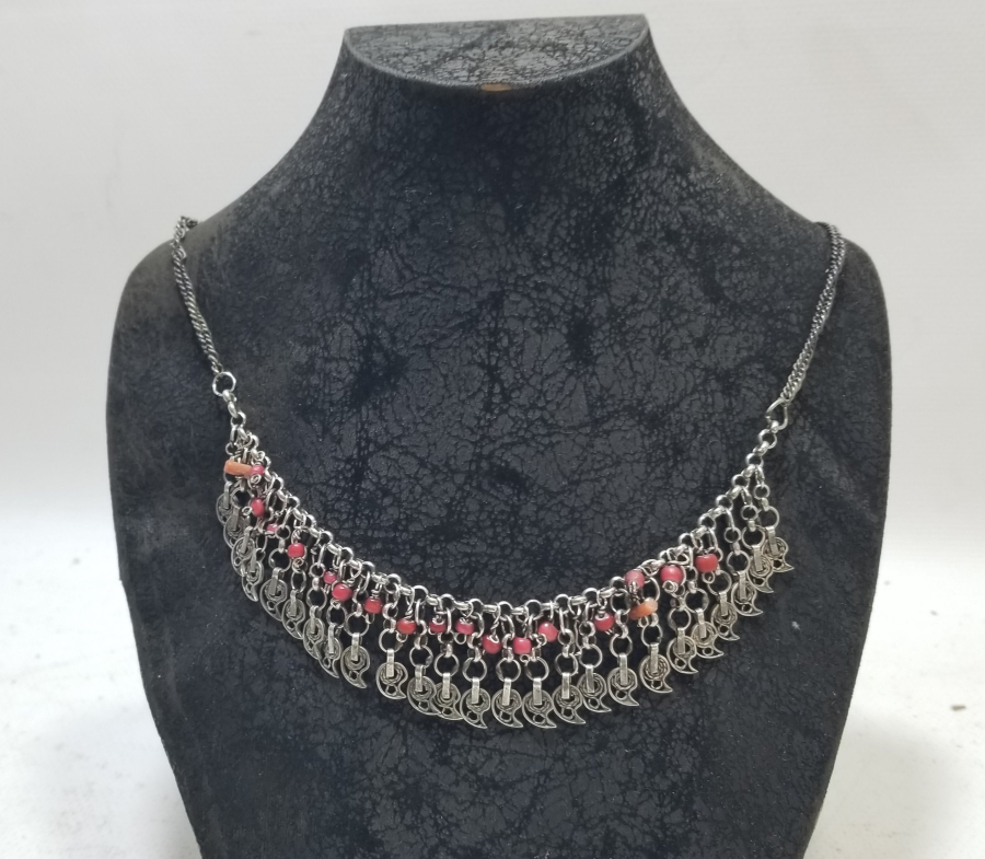 TELKARİ İŞÇİLİKLİ OSMANLI DÖNEMİ NADİR ERMENİ GÜMÜŞ GERDANLIK