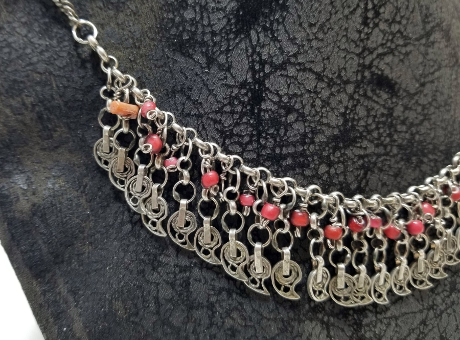 TELKARİ İŞÇİLİKLİ OSMANLI DÖNEMİ NADİR ERMENİ GÜMÜŞ GERDANLIK