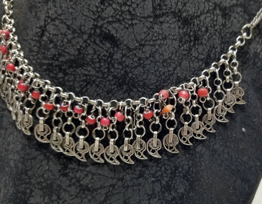 TELKARİ İŞÇİLİKLİ OSMANLI DÖNEMİ NADİR ERMENİ GÜMÜŞ GERDANLIK