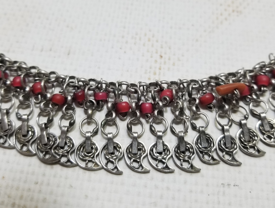 TELKARİ İŞÇİLİKLİ OSMANLI DÖNEMİ NADİR ERMENİ GÜMÜŞ GERDANLIK