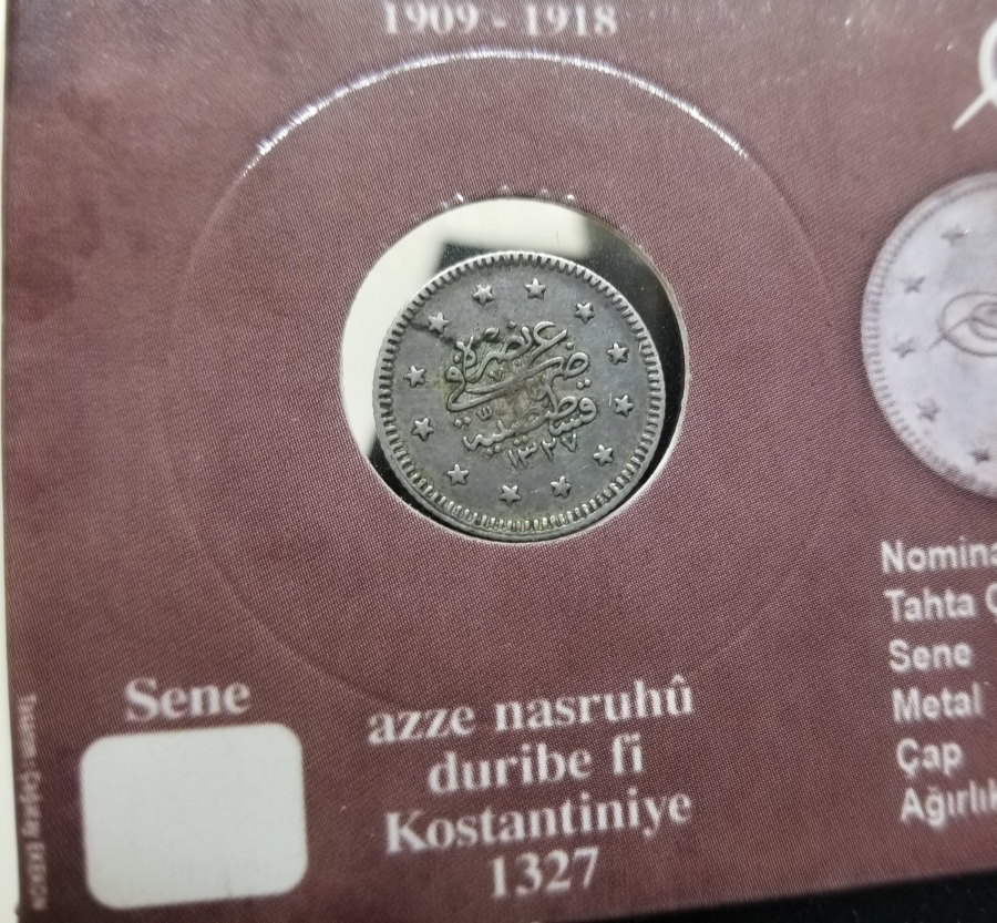 SULTAN MEHMET REŞAD DÖNEMİ GÜMÜŞ 1 KURUŞ MECİDİYE