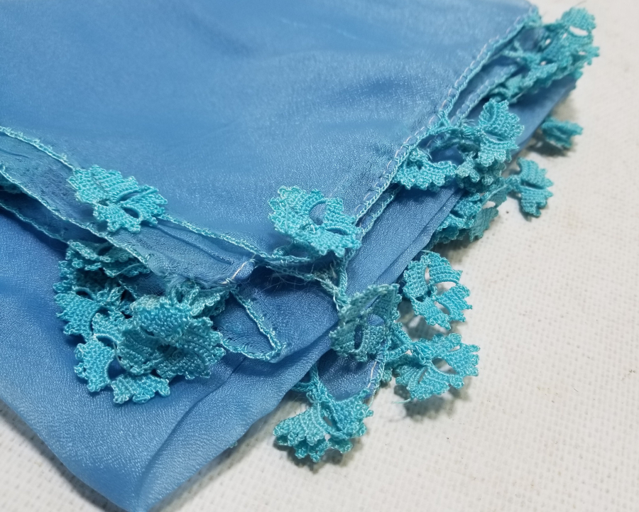 OSMANLI DÖNEMİ İĞNE OYALI İPEK GELİN BAŞI KREP