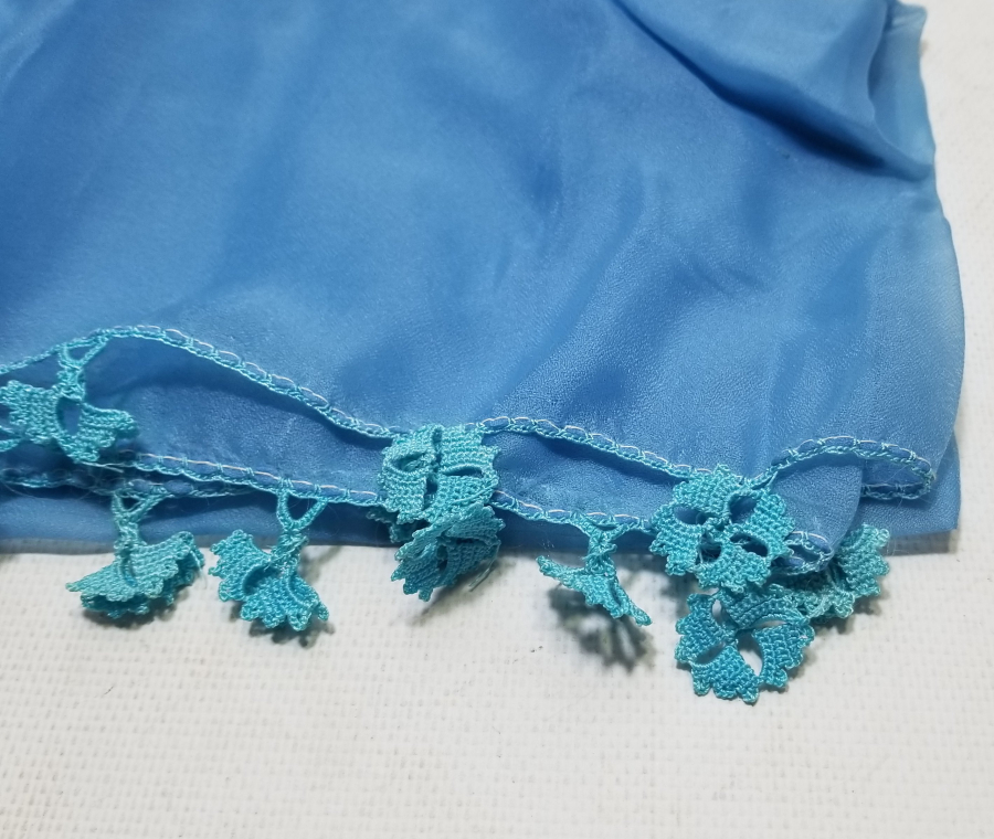 OSMANLI DÖNEMİ İĞNE OYALI İPEK GELİN BAŞI KREP