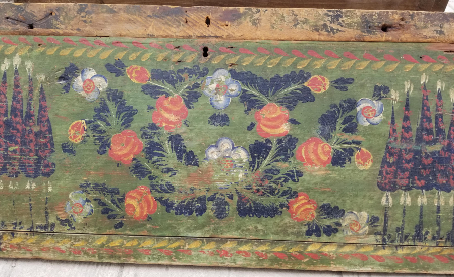 OSMANLI DÖNEMİ KÖK BOYALI SELVİLİ TOKAT SANDIK KAPAĞI