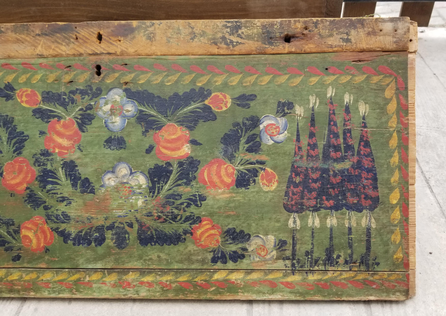 OSMANLI DÖNEMİ KÖK BOYALI SELVİLİ TOKAT SANDIK KAPAĞI