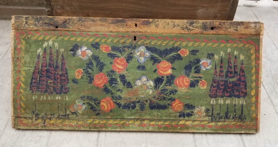 OSMANLI DÖNEMİ KÖK BOYALI SELVİLİ TOKAT SANDIK KAPAĞI