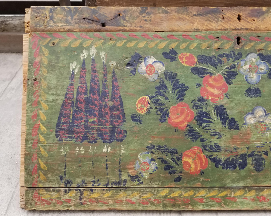 OSMANLI DÖNEMİ KÖK BOYALI SELVİLİ TOKAT SANDIK KAPAĞI