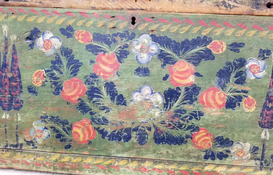 OSMANLI DÖNEMİ KÖK BOYALI SELVİLİ TOKAT SANDIK KAPAĞI