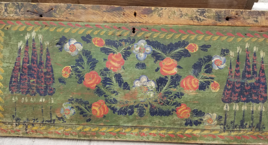 OSMANLI DÖNEMİ KÖK BOYALI SELVİLİ TOKAT SANDIK KAPAĞI