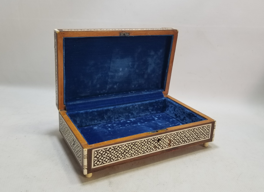 EL YAPIMI ANTİKA MARKÜTERİ MÜCEVHER KUTUSU