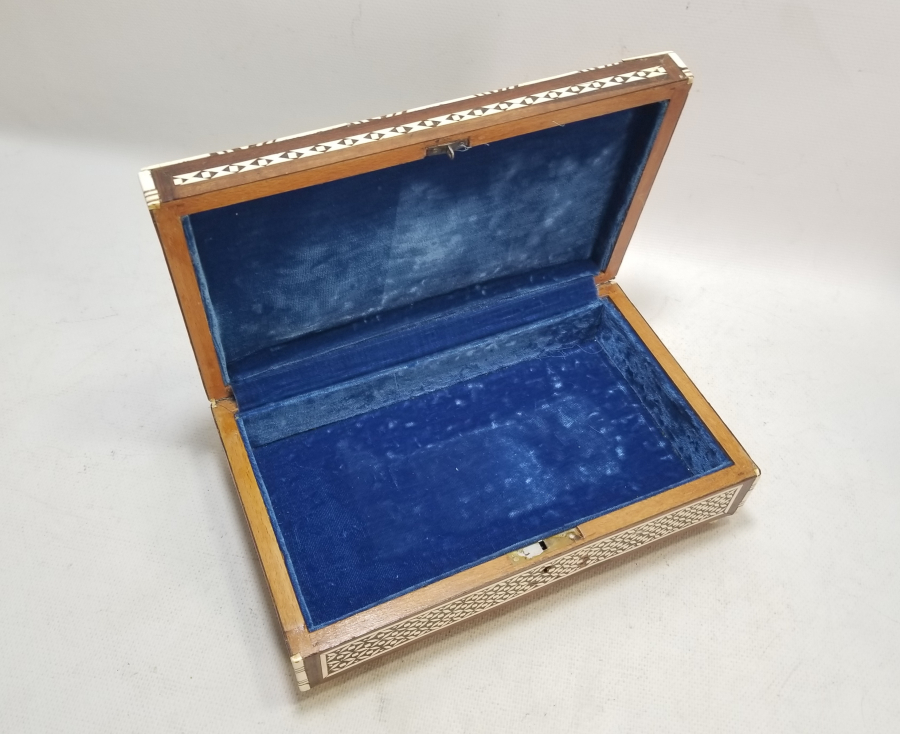 EL YAPIMI ANTİKA MARKÜTERİ MÜCEVHER KUTUSU