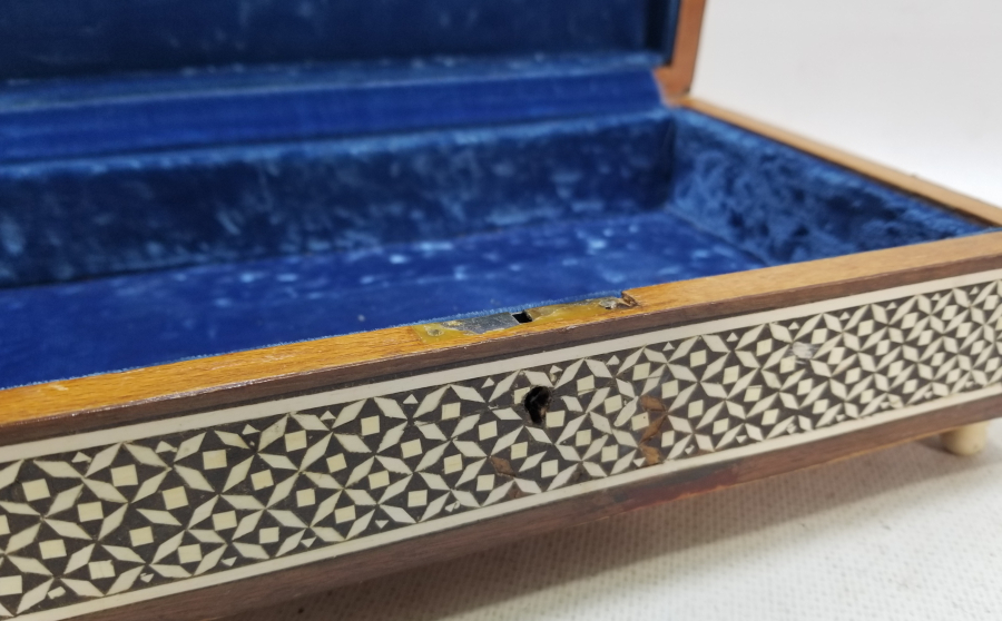 EL YAPIMI ANTİKA MARKÜTERİ MÜCEVHER KUTUSU