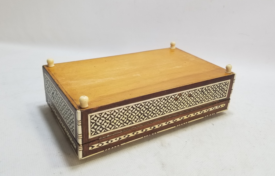 EL YAPIMI ANTİKA MARKÜTERİ MÜCEVHER KUTUSU