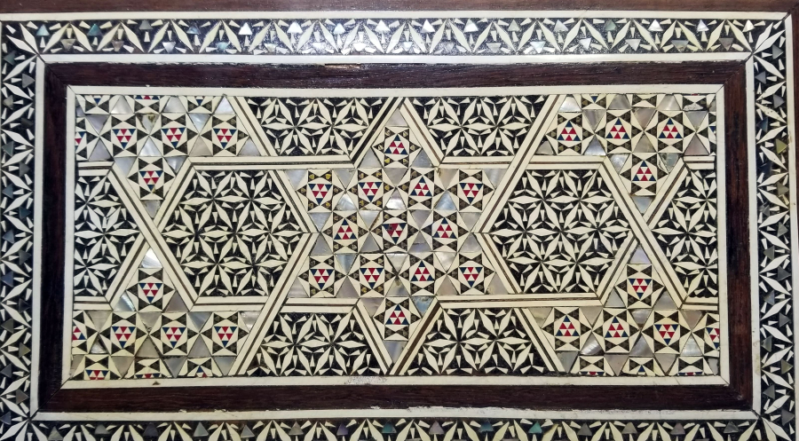 EL YAPIMI ANTİKA MARKÜTERİ MÜCEVHER KUTUSU