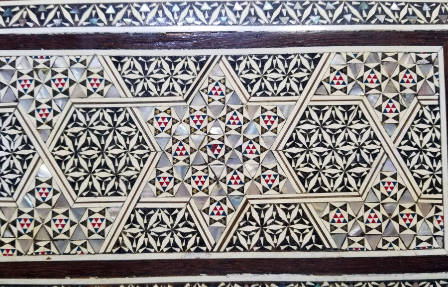 EL YAPIMI ANTİKA MARKÜTERİ MÜCEVHER KUTUSU