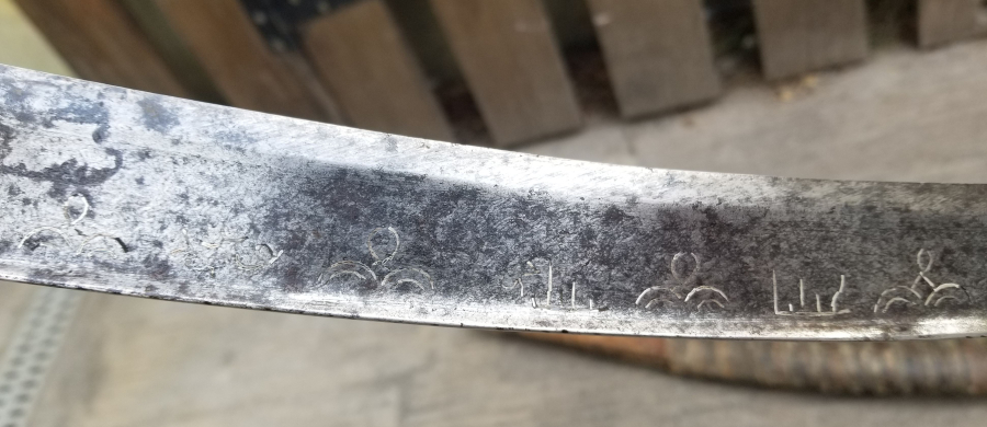 ORİJİNAL KININDA İKİ YÜZÜ GÜMÜŞ ÇAKMA İŞÇİLİKLİ YENİÇERİ KILICI