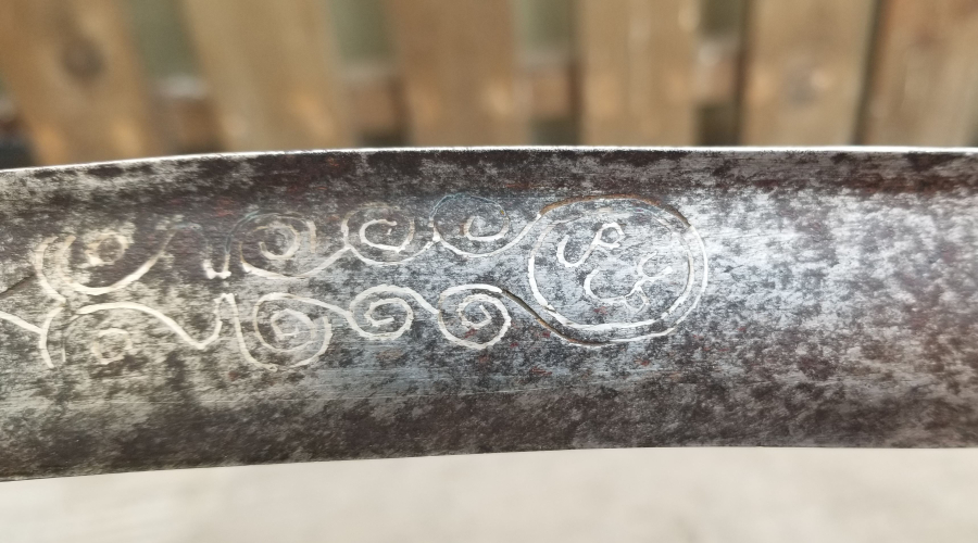 ORİJİNAL KININDA İKİ YÜZÜ GÜMÜŞ ÇAKMA İŞÇİLİKLİ YENİÇERİ KILICI