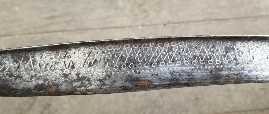 ORİJİNAL KININDA İKİ YÜZÜ GÜMÜŞ ÇAKMA İŞÇİLİKLİ YENİÇERİ KILICI