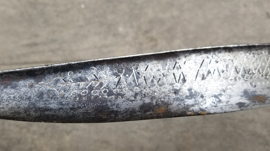 ORİJİNAL KININDA İKİ YÜZÜ GÜMÜŞ ÇAKMA İŞÇİLİKLİ YENİÇERİ KILICI