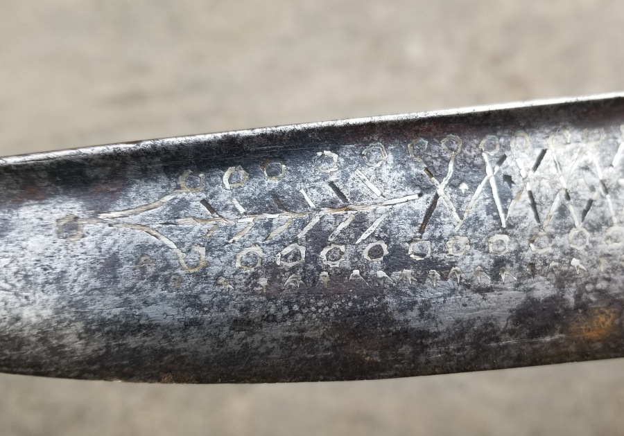 ORİJİNAL KININDA İKİ YÜZÜ GÜMÜŞ ÇAKMA İŞÇİLİKLİ YENİÇERİ KILICI