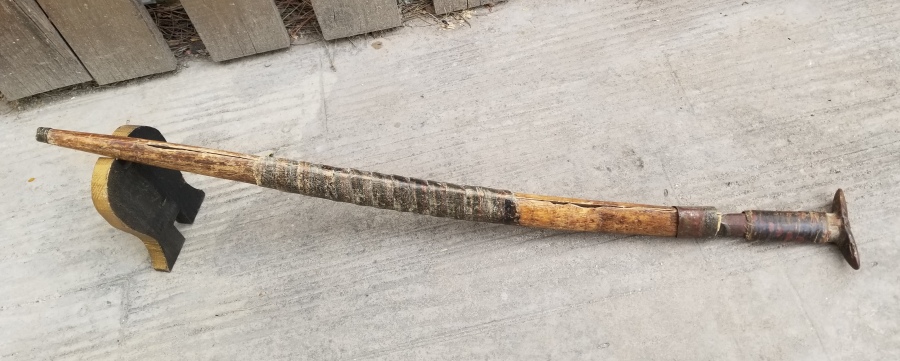 ORİJİNAL KININDA İKİ YÜZÜ GÜMÜŞ ÇAKMA İŞÇİLİKLİ YENİÇERİ KILICI