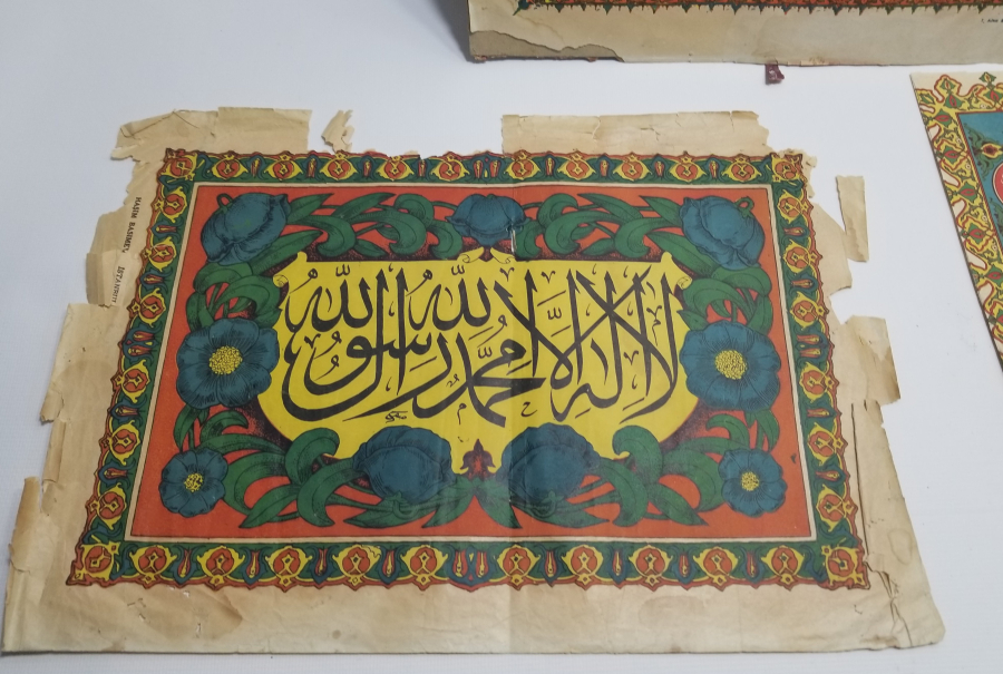 3 ADET ANTİKA BASKI HAT LEVHA