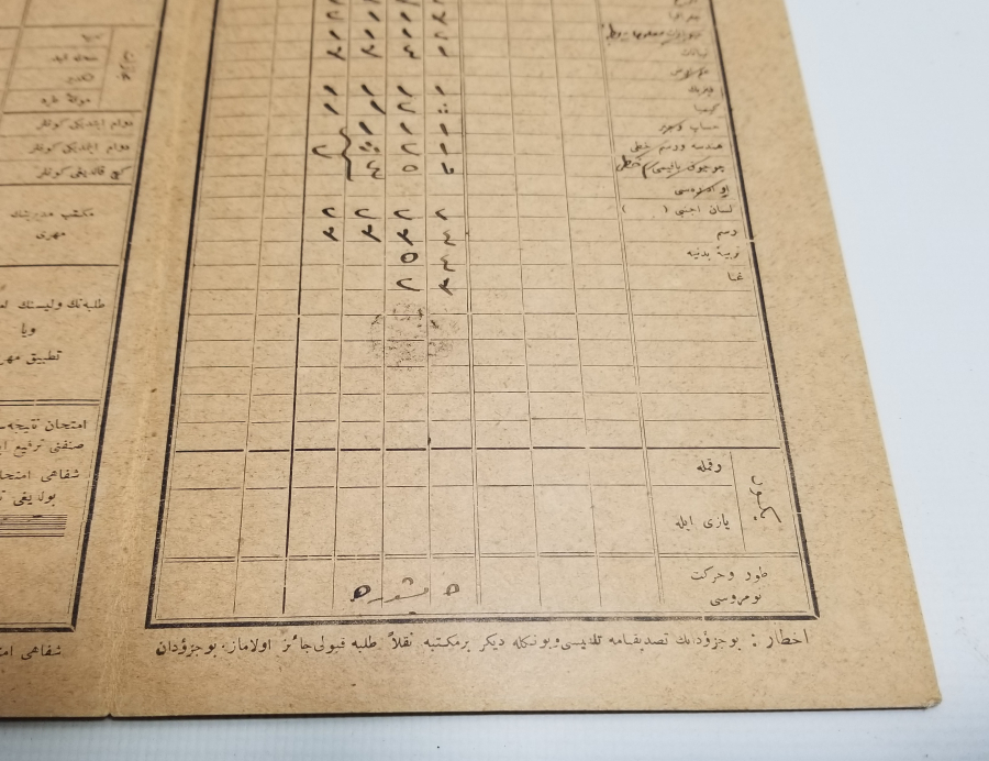 CUMHURİYET BAŞLARI ÖĞRENCİ KARNESİ