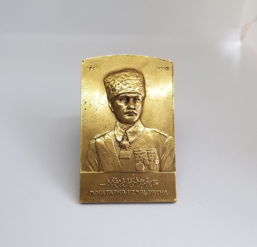 1921 ANKARA ANLAŞMASI GAZİ MÜŞİR MUSTAFA KEMAL PAŞA PLAKET MADALYA