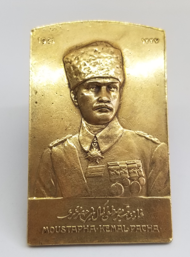 1921 ANKARA ANLAŞMASI GAZİ MÜŞİR MUSTAFA KEMAL PAŞA PLAKET MADALYA