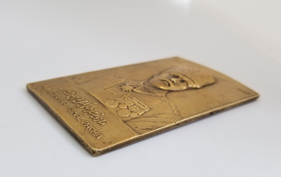 1921 ANKARA ANLAŞMASI GAZİ MÜŞİR MUSTAFA KEMAL PAŞA PLAKET MADALYA