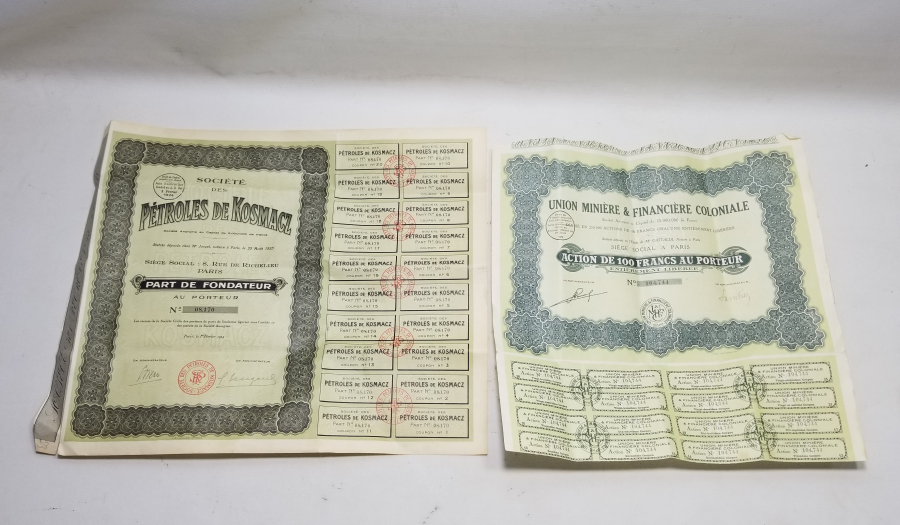 1923-1929 TARİHLİ İKİ ADET FRANSIZ HİSSE SENEDİ