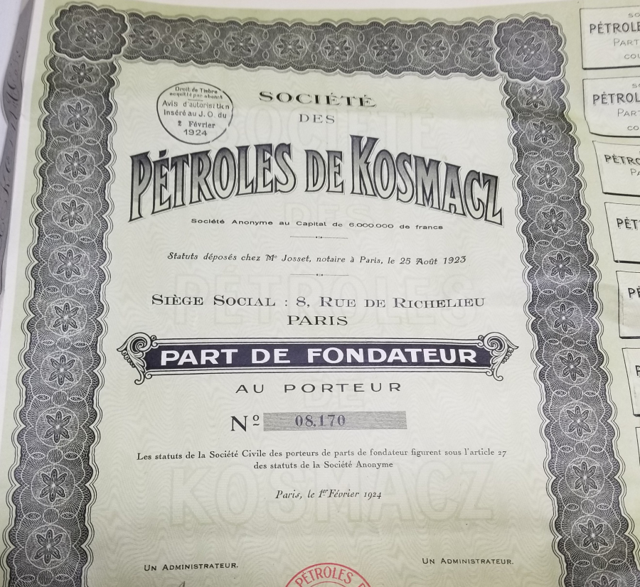 1923-1929 TARİHLİ İKİ ADET FRANSIZ HİSSE SENEDİ