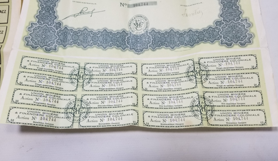 1923-1929 TARİHLİ İKİ ADET FRANSIZ HİSSE SENEDİ