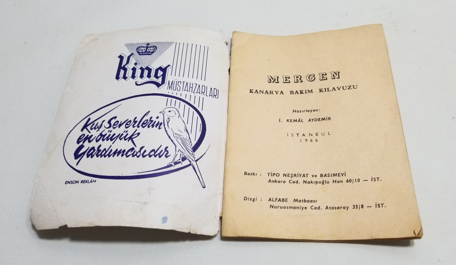 1966 TARİHLİ KANARYA BAKIM KLAVUZU İSİMLİ KİTAP